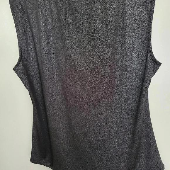 Liz Claiborne Shimmery Draped Overblouse XL Sparkly B & Silver - Picture 4 of 5